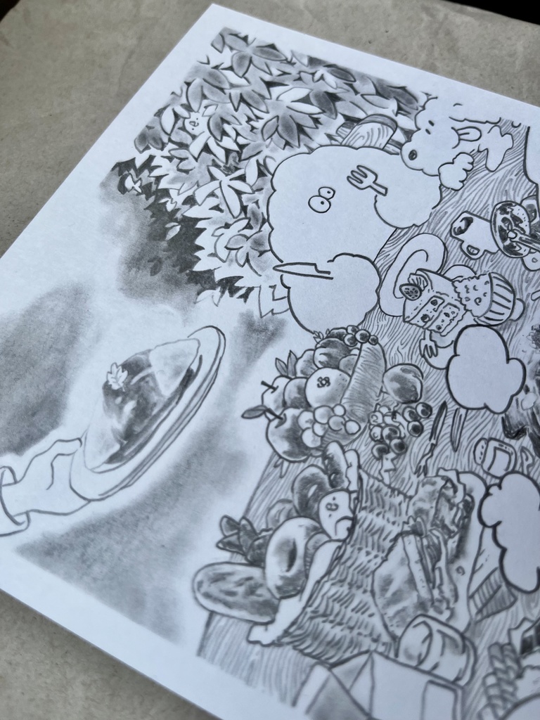 A5サイズ原画 "森のレストラン"