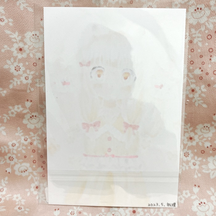 【原画】オリジナルイラスト 「うさぎ少女」 ポストカードサイズ 額なし あんしんBOOTHパック