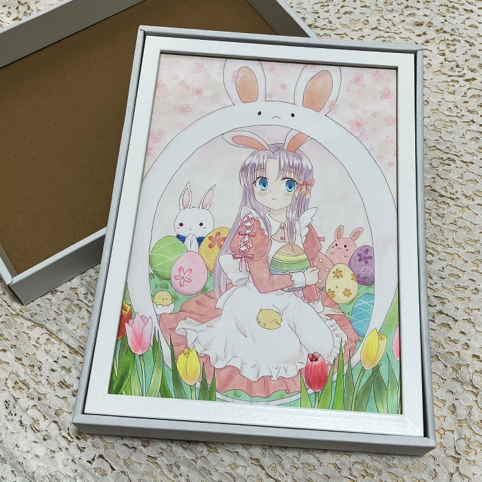 【原画】オリジナルイラスト 「幸せの生まれる場所」 A4サイズ 額付き あんしんBOOTHパック