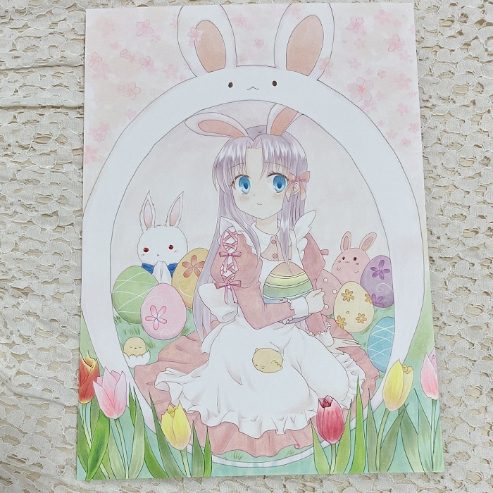 【原画】オリジナルイラスト 「幸せの生まれる場所」 A4サイズ 額付き あんしんBOOTHパック