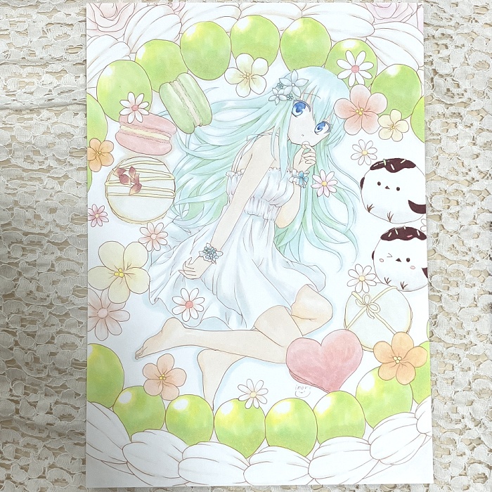 【原画】オリジナルイラスト 「極上の贅沢」 A4サイズ 額付き あんしんBOOTHパック