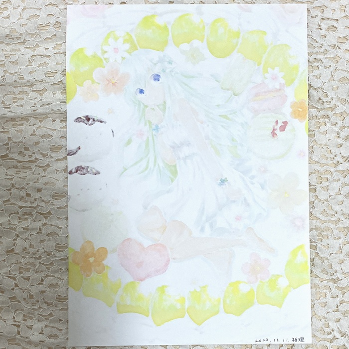 【原画】オリジナルイラスト 「極上の贅沢」 A4サイズ 額付き あんしんBOOTHパック