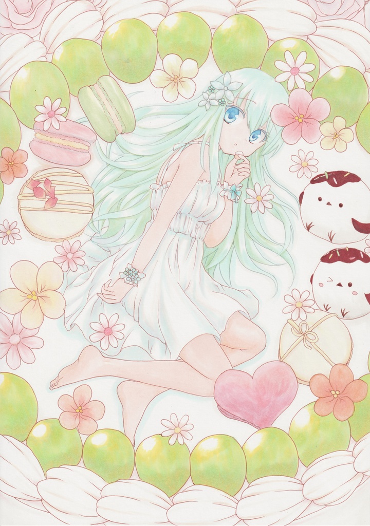 【原画】オリジナルイラスト 「極上の贅沢」 A4サイズ 額付き あんしんBOOTHパック