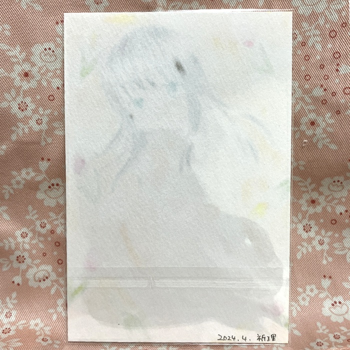 【原画】オリジナルイラスト 「春の香り」 ポストカードサイズ 額なし あんしんBOOTHパック