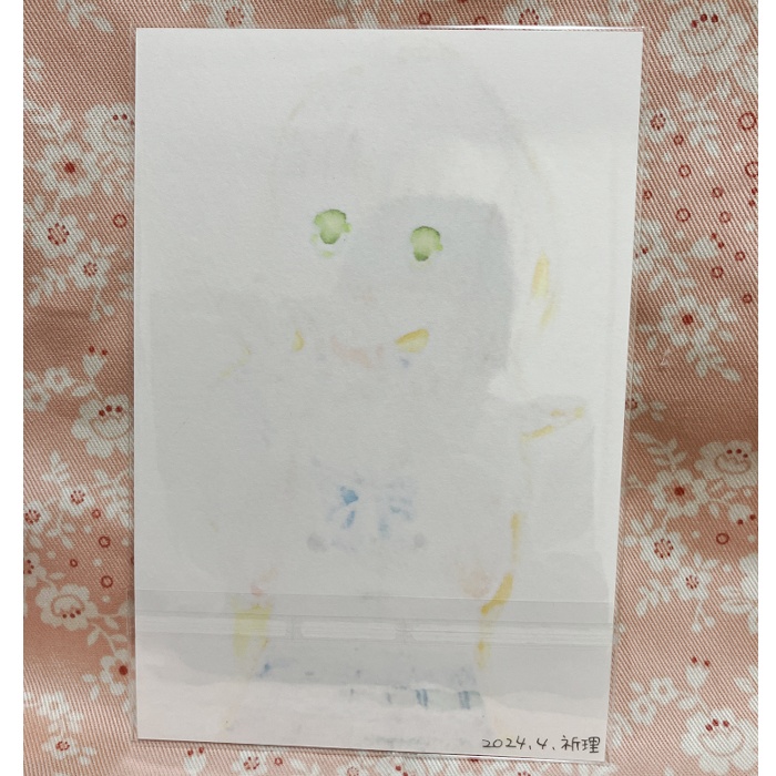 【原画】オリジナルイラスト 「ポニーテールとセーラー服」 ポストカードサイズ 額なし あんしんBOOTHパック