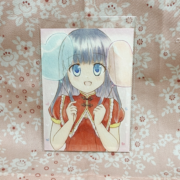 【原画】オリジナルイラスト 「お祝いの風船」 ATCサイズ 額なし あんしんBOOTHパック