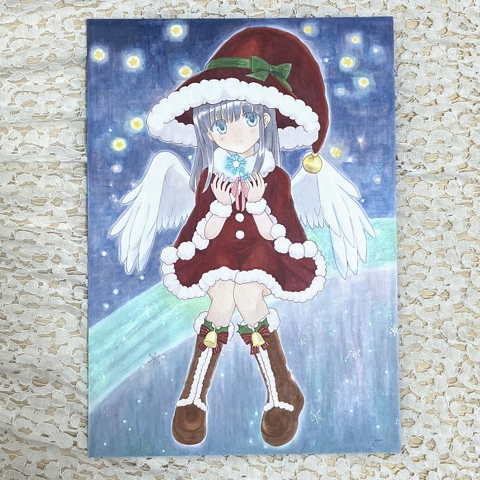 【原画】オリジナルイラスト 「Snow fall magic」 A4サイズ 額なし あんしんBOOTHパック