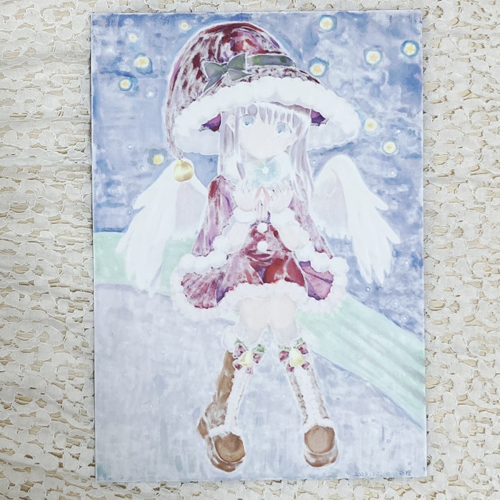 【原画】オリジナルイラスト 「Snow fall magic」 A4サイズ 額なし あんしんBOOTHパック