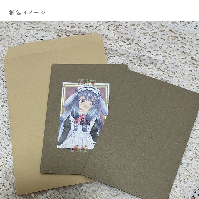 【原画】オリジナルイラスト 「うさメイドみやびちゃん」 ポストカードサイズ 額なし あんしんBOOTHパック