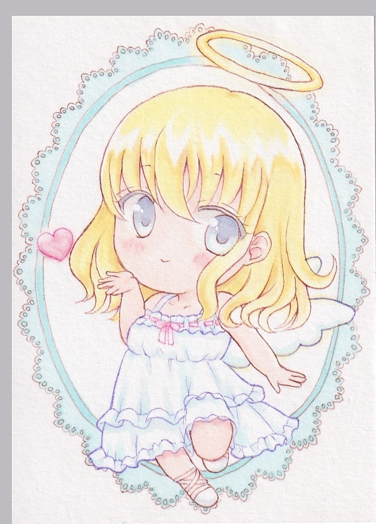 【原画】オリジナルイラスト 「ミニ天使」 ATCサイズ あんしんBOOTHパック