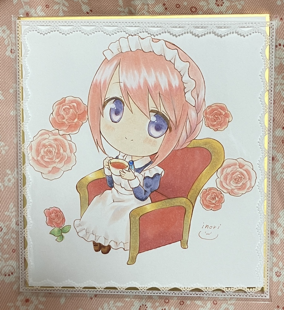【原画】オリジナルイラスト 「ミニアンジェラちゃん」 小色紙 額なし あんしんBOOTHパック