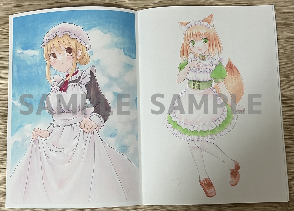 【イラスト本】オリジナルイラスト 「メイドびより」 ステッカー付 B5サイズ 20ページ 本文フルカラー あんしんBOOTHパック