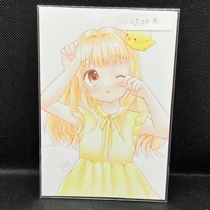 【原画】オリジナルイラスト 「ひよりとひよこ」 ポストカードサイズ 額なし あんしんBOOTHパック