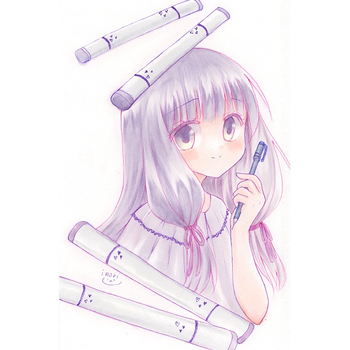 【原画】オリジナルイラスト　「大好きアルコールマーカー」　ポストカードサイズ　額なし　あんしんBOOTHパック
