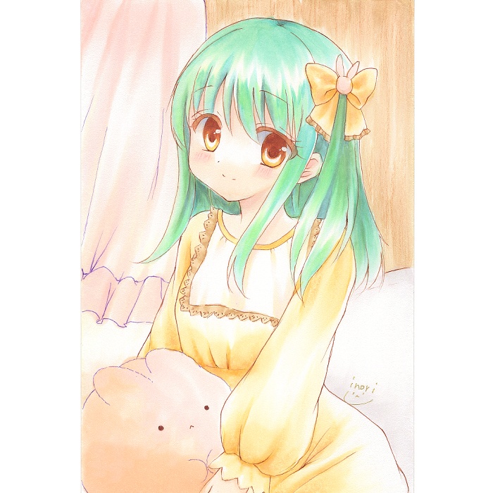 【原画】オリジナルイラスト　「おやすみなさい」　ポストカードサイズ　額なし　あんしんBOOTHパック