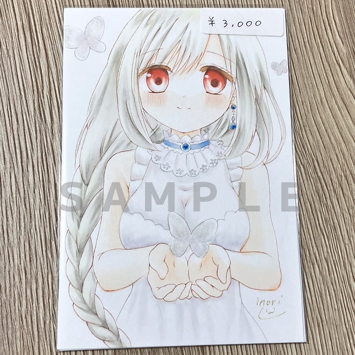【原画】オリジナルイラスト 「女神の祝福」 ポストカードサイズ 額なし ゆうゆうBOOTHパック