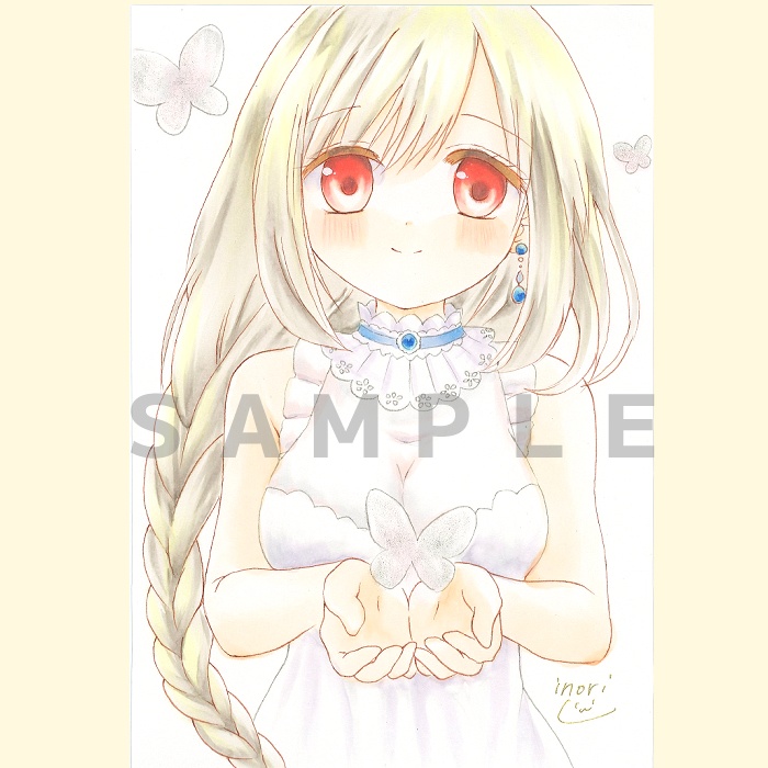 【原画】オリジナルイラスト　「女神の祝福」　ポストカードサイズ　額なし　ゆうゆうBOOTHパック