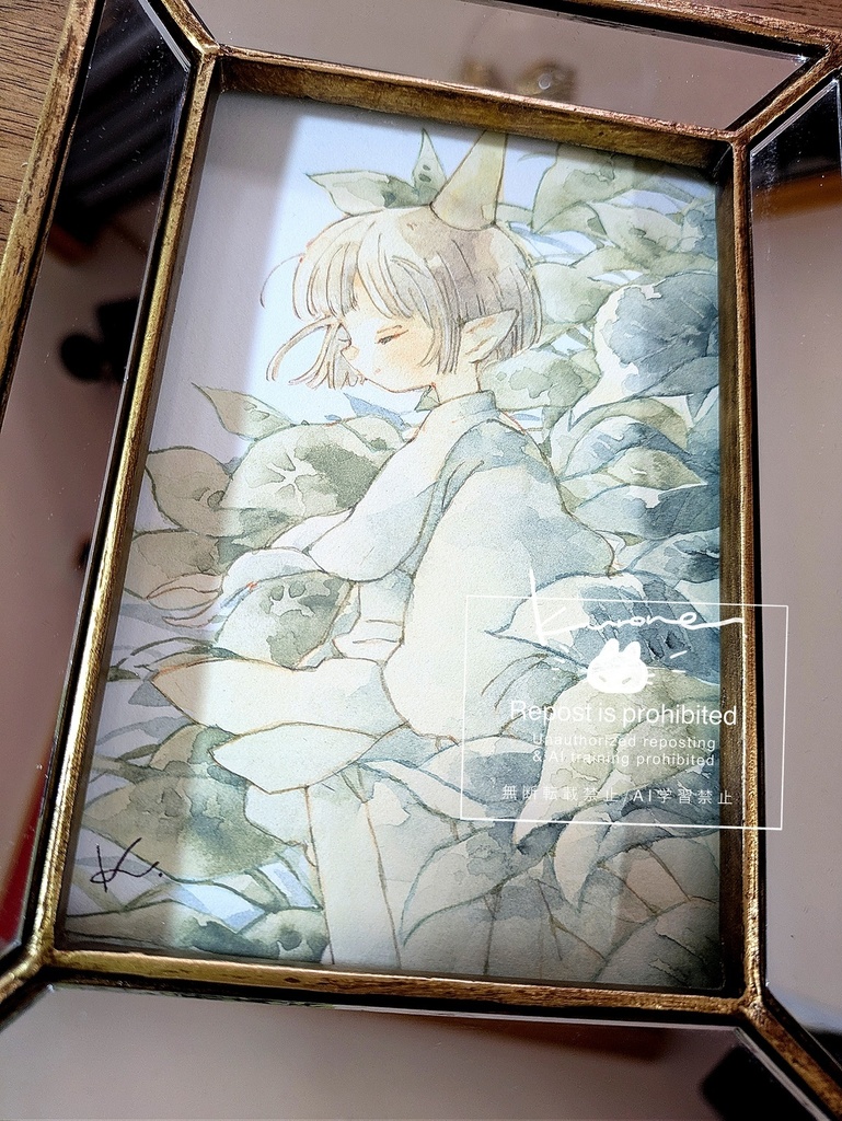ポスカサイズ額装原画【木陰】