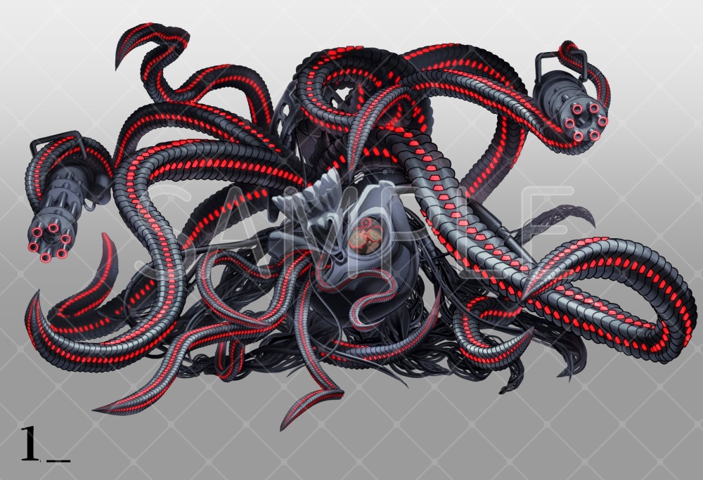 機械触手クリーチャー【イラスト素材】