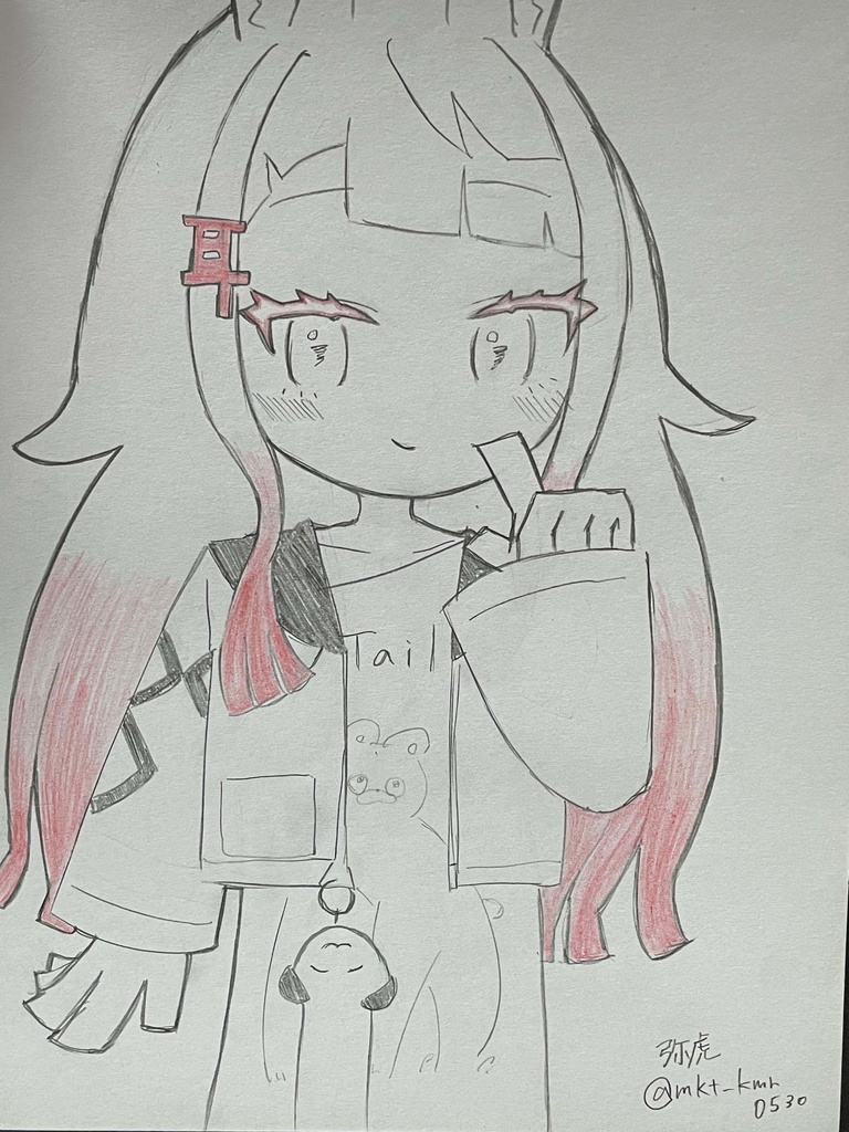 一点物　アイデンティティが描かれなかったみみのこ　二次創作直筆イラスト