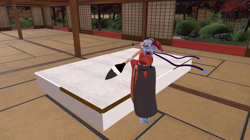 【無料】書道ギミックセット(ポータブル・巨大)【アバターギミック】