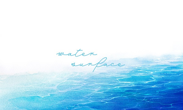 透明水彩で描いた水面の背景イラストセット