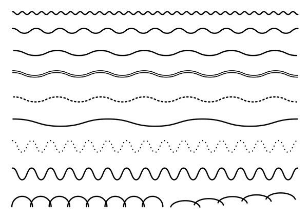 シンプルな吹き出しと飾り罫線・ラインのイラストセット【透過PNG】