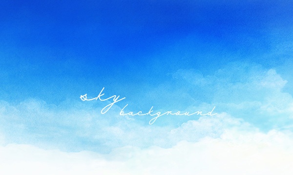 透明水彩で描いた空の背景イラストセット【JPG素材】