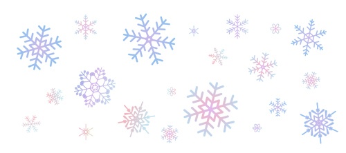 雪の結晶のイラストセット【PNG素材】