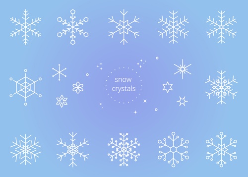 雪の結晶のイラストセット【PNG素材】