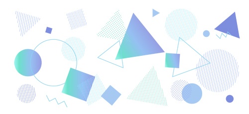 シンプルな幾何学模様の背景・装飾イラストセット【PNG素材】
