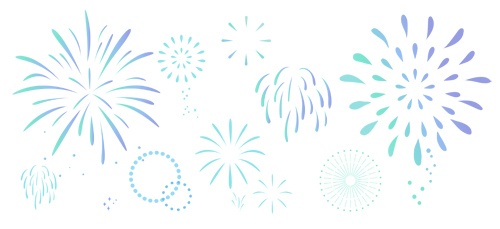花火のイラストセット【PNG素材】