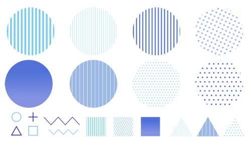 シンプルな幾何学模様・図形・記号の装飾イラストセット【PNG素材】