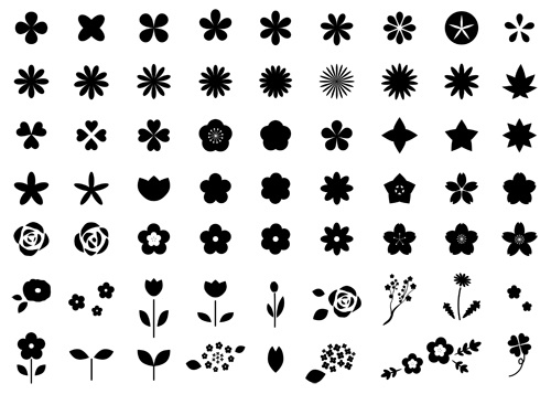 シンプルな花のアイコンセット【PNG素材】