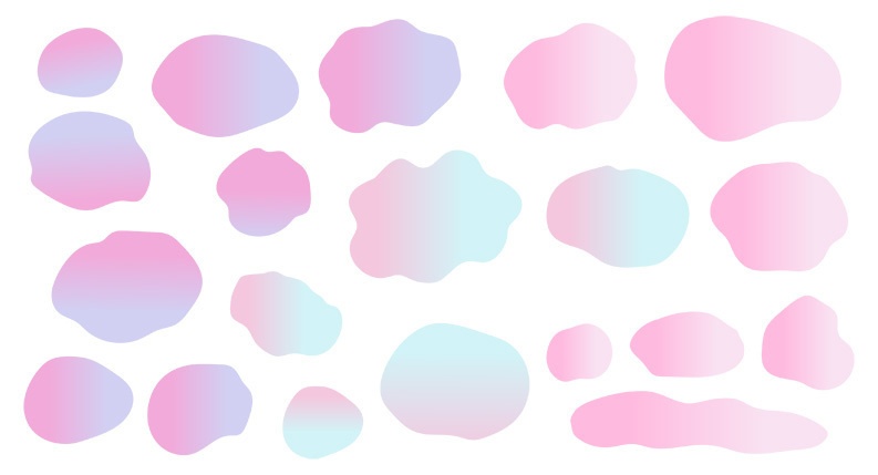 ふわふわした雲形のフレームイラストセット【PNG素材】