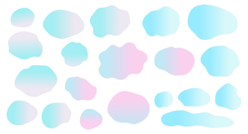 ふわふわした雲形のフレームイラストセット【PNG素材】