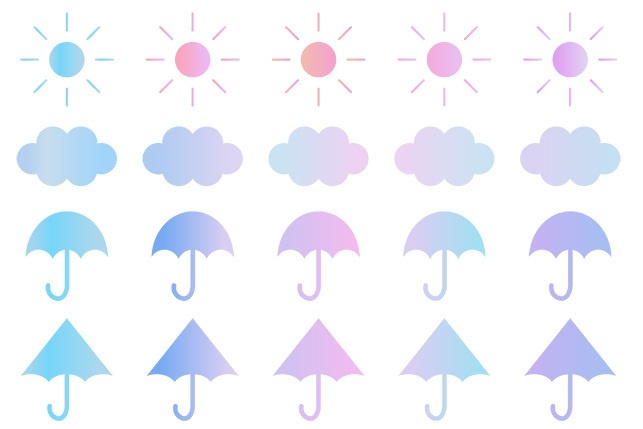 天気モチーフのイラストセット【PNG素材】