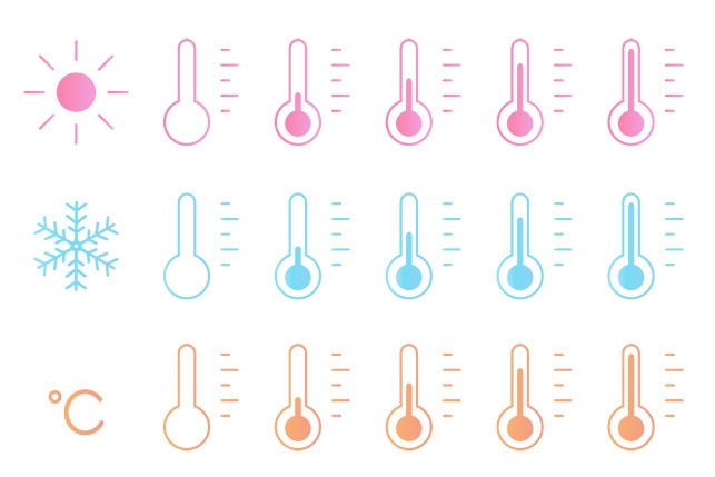 天気モチーフのイラストセット【PNG素材】