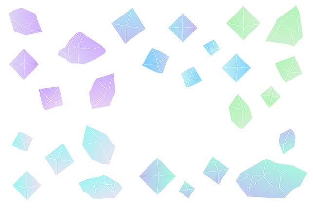 グラデーションの鉱物・宝石のイラストセット【PNG素材】
