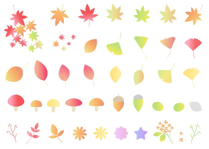 山と自然のイラストセット【PNG素材】