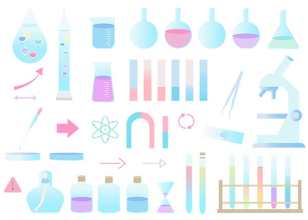 科学モチーフのアイコンセット【PNG素材】