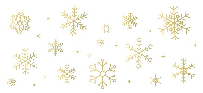 雪の結晶のイラストセット2【PNG素材】