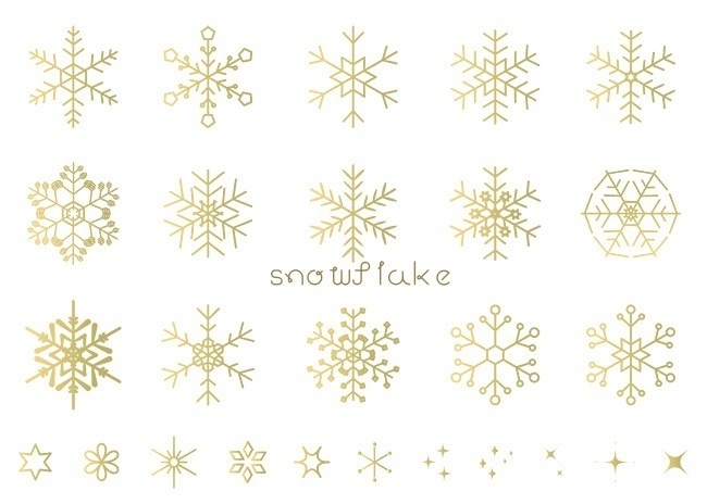 雪の結晶のイラストセット2【透過PNG】
