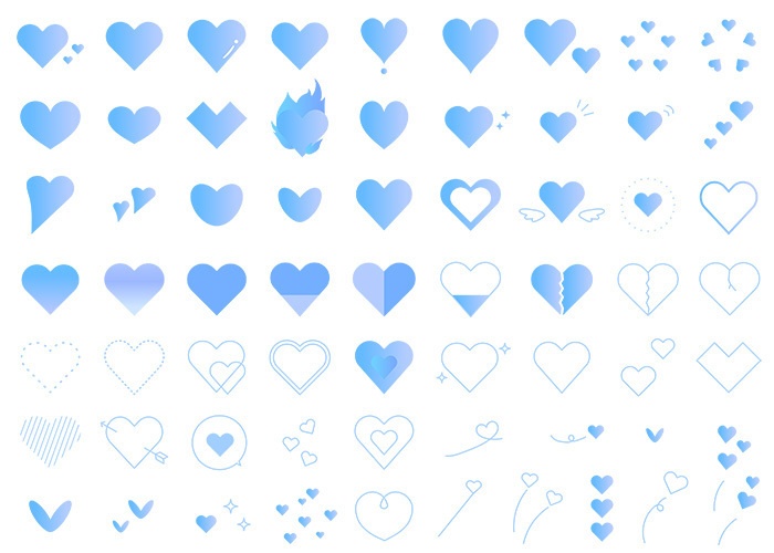 ハートの装飾イラストセット【PNG素材】