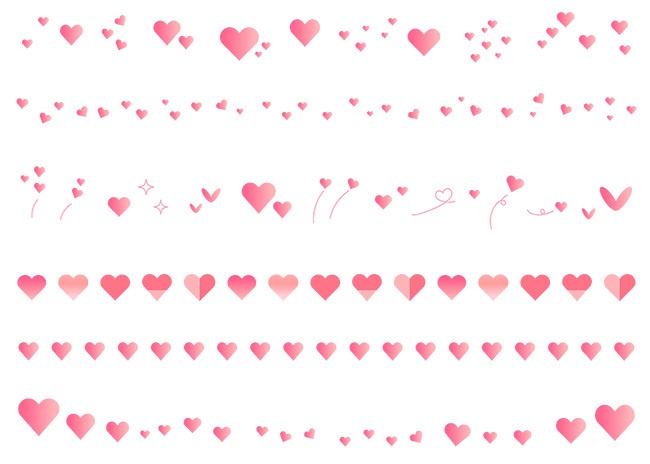 ハートの装飾イラストセット【PNG素材】
