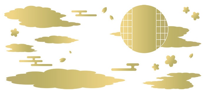 伝統文様と和風の装飾イラストセット【PNG素材】