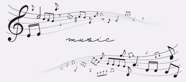 音楽モチーフの装飾・フレームイラストセット【透過PNG／ベクター】