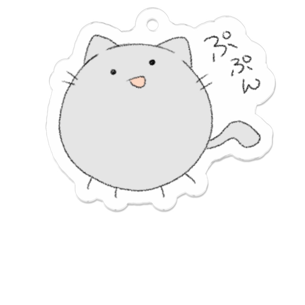ぽぽんねこ「ぷぷん」【アクリルキーホルダー】