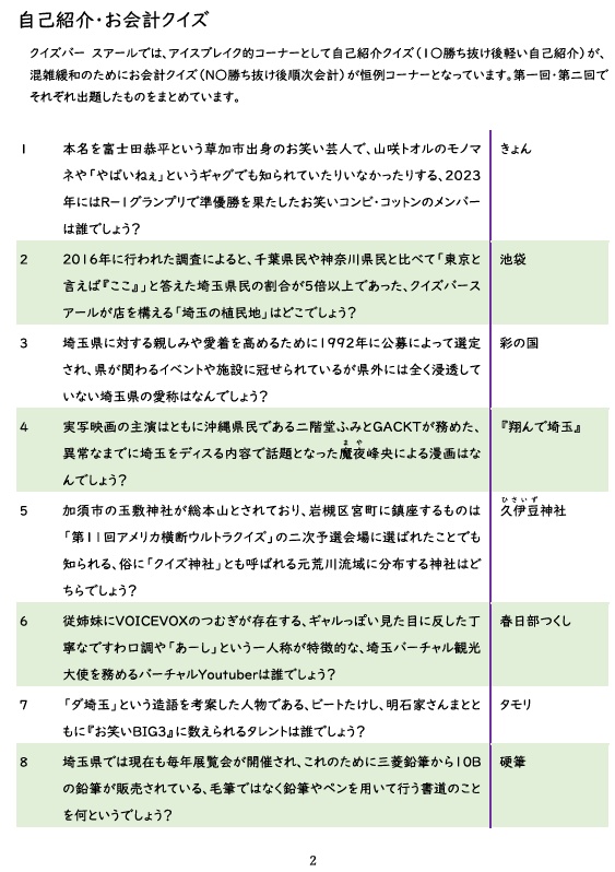 埼玉クイズ【クイズ問題集】