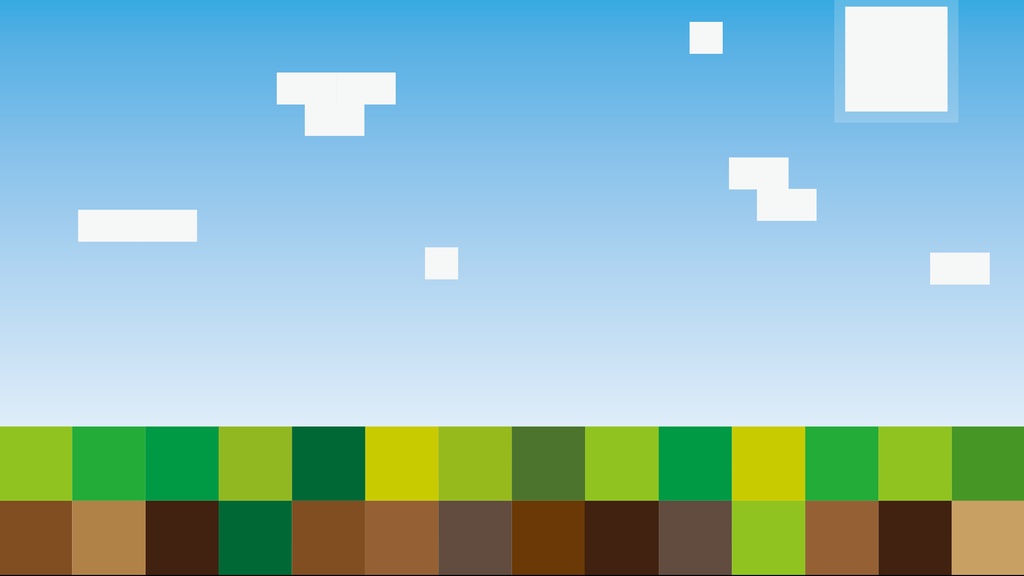 マイクラ風背景/パーツ分割【素材Xタグ改訂版】